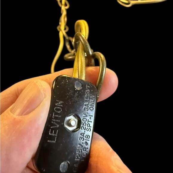 VTG 6 Inch Globe Hanging Lamp MCM Frosted Glass Floral With On-Off Switch WORKS - Picture 3 of 10